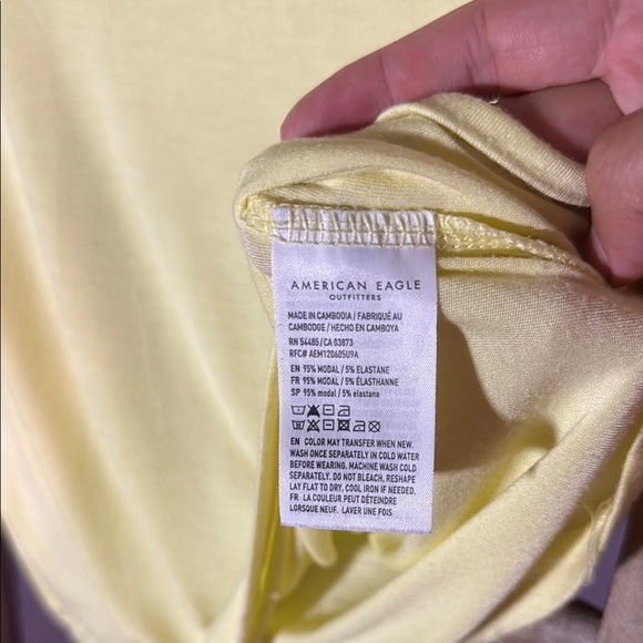 American Eagle Soft & Sexy Tee β Light Yellow - Picture 3 of 4